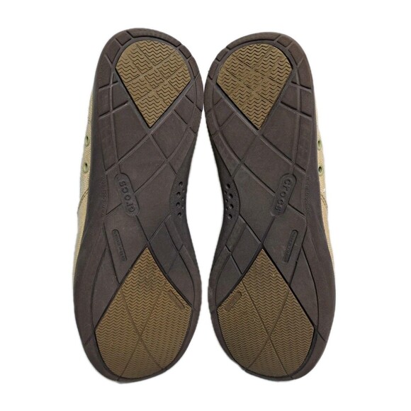 Crocs Walu Slip On Loafers Mens Size 12 Tan Canvas 11270 Boat Shoes Khaki - Picture 10 of 10